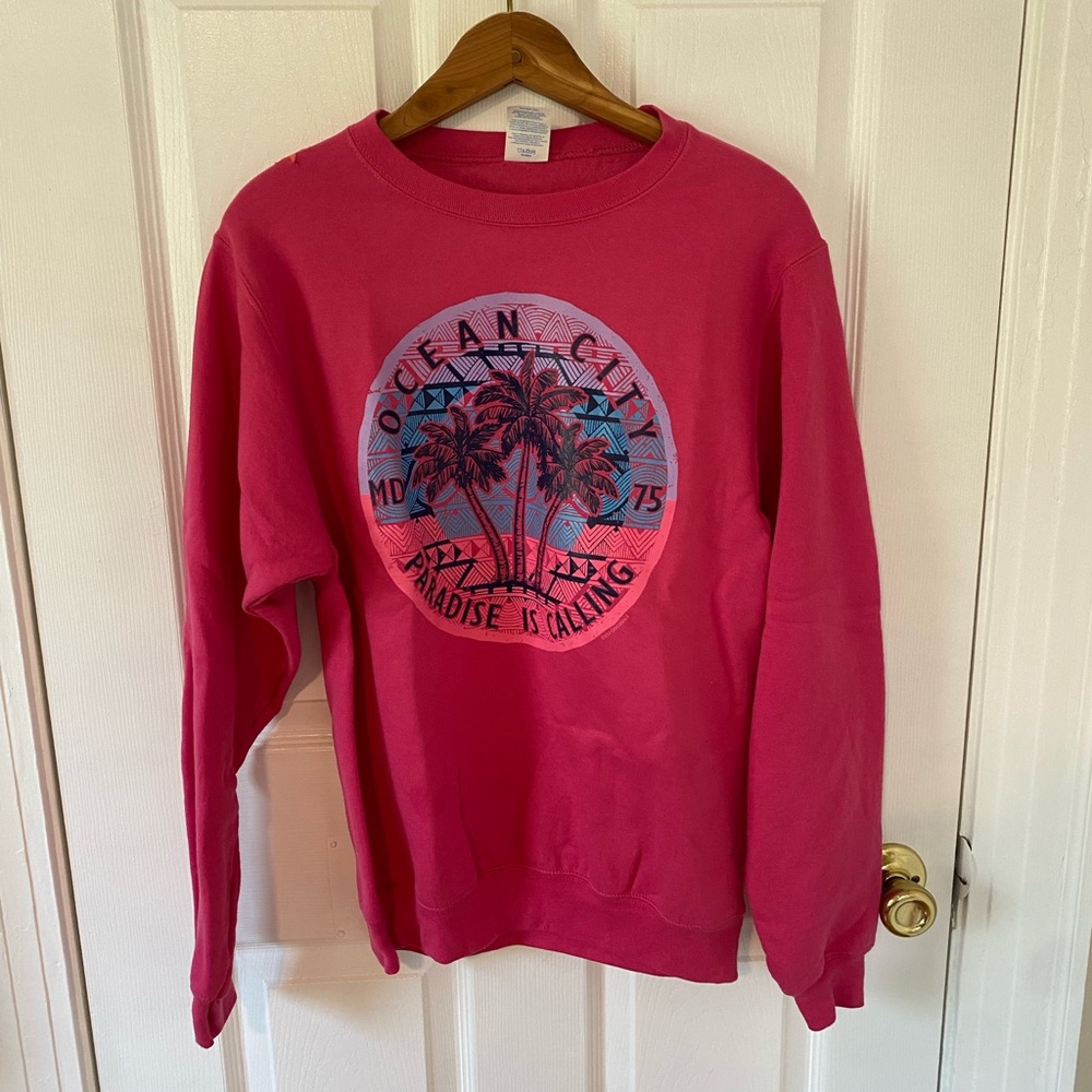 Pink Ocean City Graphic Sweatshirt
